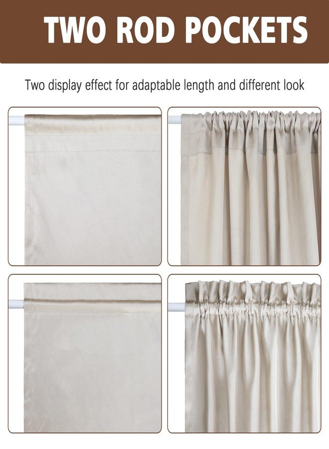 BUHUA French Door Curtains for Small Window Rod Pocket Blackout Curtains for Kitchen Light Filtering Sidelight Curtains, 1 Panel, Beige - W25 X L40 - Image 5
